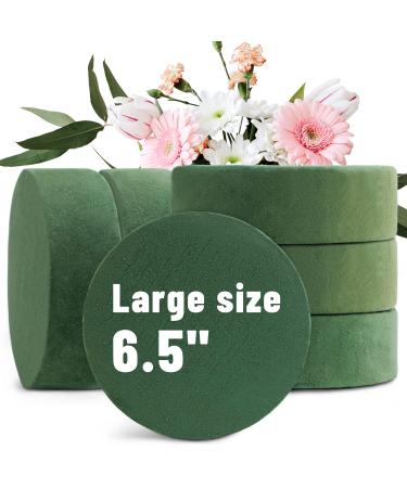 Max Shape 6 Packs Round Floral Foam Blocks 6.5'' Large Dry Floral Foam for Artificial Flowers Flower Foam Blocks for Wedding Aisle Flowers Party Decoration