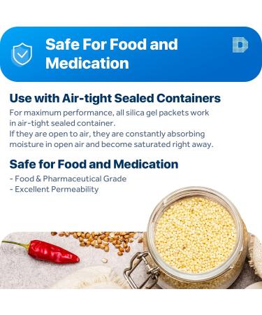 Buy Premium Pure Silica Gel Packets - 100 Packets 2 Gram | Food Safe Desiccant for Dehumidifying - Buy Online on GoSupps.com