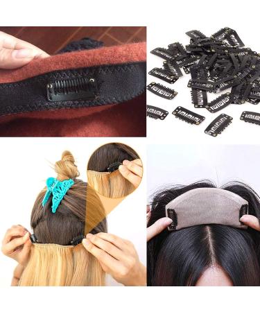 100 Metal Snap Clips for Wigs & Hair Extensions 6-Teeth Combs DIY 28mm Black International Shipping Available - Buy Online on GoSupps.com