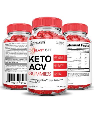 (3 Pack) Blast Off Keto ACV Gummies Advanced Formula 1000MG Blast Keto Gummies Apple Cider Vinegar Formulated with Pomegranate Beet Juice Powder B12 Vegan Non GMO 180 Gummys 60 Count (Pack of 3) - Buy Online on GoSupps.com