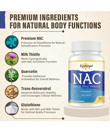 NAC Supplement N-Acetyl Cysteine | High Dose NAC 1000mg for Liver Focused | N-Acetyl-L-Cysteine with Milk Thistle & Glutathione | NAC Capsules 90-Count Vegan 90 Count (Pack of 1) - Buy Online on GoSupps.com