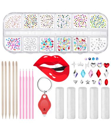 Sosation 377 Pieces Tooth Gem Kit Tooth Jewelry Kit DIY Fashionable Tooth Ornaments Artificial Crystal Tooth Decor for Reflective Teeth Ornament (Bright Style)