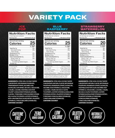 PRIME HYDRATION - Sticks Variety Pack  Hydration Powder Single Serve Sticks Electrolyte Powder On The Go Low Sugar Caffeine-Free - Vegan - 30 Sticks - Buy Online on GoSupps.com