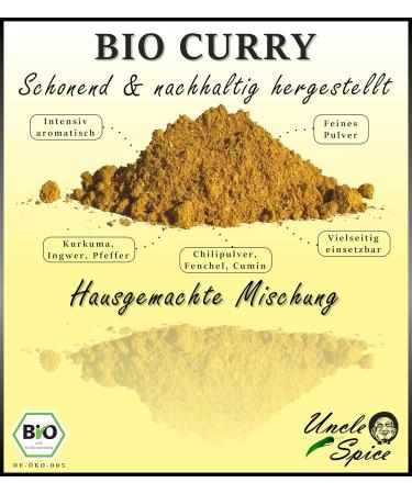 Uncle Spice Bio Curry Spice Mix 250g - Authentic Madras Curry Powder Premium Quality No Additives - De- KO-005 - Perfect for Sauces & Currywurst - Buy Online on GoSupps.com