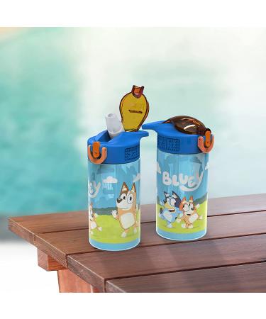 Zak Designs Bluey Kids 16oz 2pc Leak-Proof Water Bottle Set with Spout Cover and Carrying Loop - Durable Plastic Design for Travel - Bluey Bottle 2pk - Pack of 1 - Buy Online on GoSupps.com
