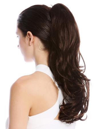 WIG ME UP - MKB-30-V-6 hairpiece braid ponytail long wavy slightly curly brown 45 cm