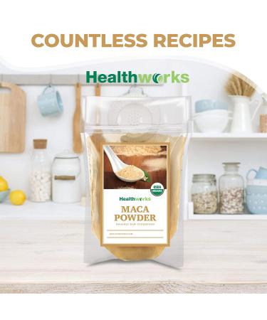 Healthworks Maca Powder Raw - 32oz | Certified Organic Flour for Keto, Vegan, Non-GMO | Premium Peruvian Origin for Breakfast, Smoothies, Baking & Coffee - Buy Online on GoSupps.com