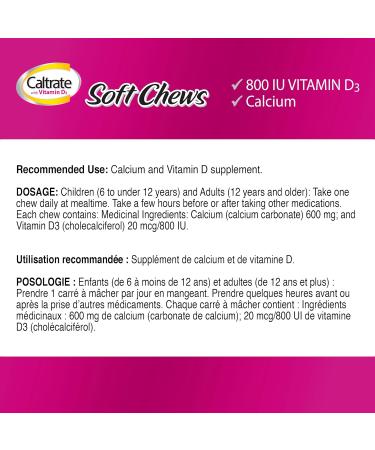 Caltrate with Vitamin D Soft Chews (60 Count Chocolate Flavour) Calcium Bone Health Supplement Chocolate 60 count (Pack of 1) - Buy Online on GoSupps.com