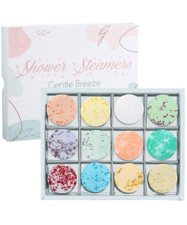 Shower Steamers 12 Pack 12 Flavors Bulk Gift Set for Women & Men Menthol & Eucalyptus Peppermint Rose etc Essential Oil Scented Aromatherapy MISHIU Bath Bomb for Shower Morning Boost Shower Tablets 12 Pack C001