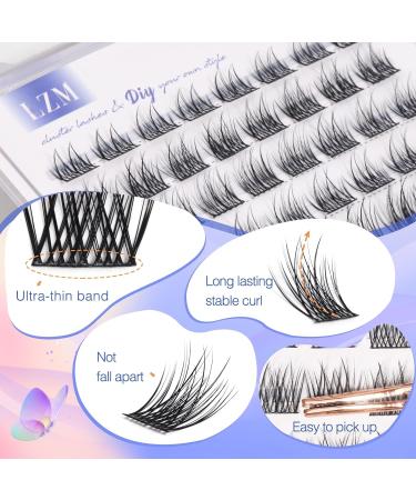 LZM C Curl Single Eyelashes - 8-14mm Cluster Lashes for Natural Look | DIY Eyelash Extensions at Home | Premium Quality Artificial Lashes - Buy Online on GoSupps.com