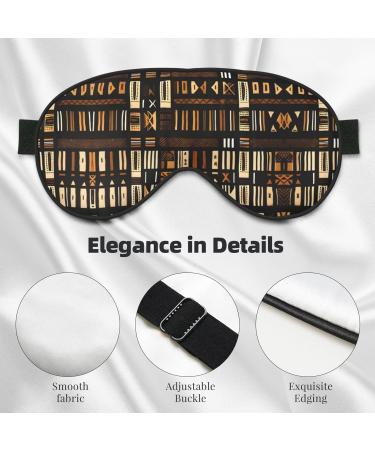 SSIMOO African Mud Cloth Eye Mask | Breathable Soft Sleep Patch for Travel & Relaxation | Stylish Black Tribal Design - Buy Online on GoSupps.com