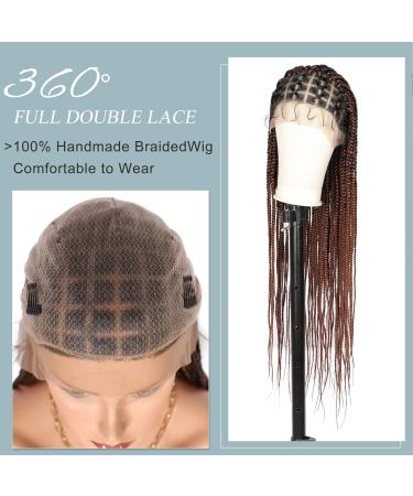 Fecihor 36 Criss Cross Knotless Box Braided Wig with Baby Hair - Mix Black Brown - Buy Online on GoSupps.com