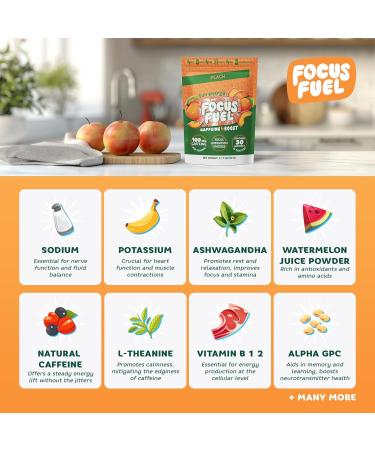 FocusFuel Energy Chews Variety Pack Strawberry Lemonade & Peach Flavors (2-Pack 30 Servings Total) 100mg Natural Caffeine + Nootropics Clean Energy No Crash or Jitters - Buy Online on GoSupps.com