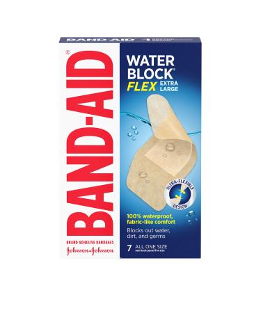 Band-Aid Brand Water Block Flex 100% Waterproof Adhesive Bandages Extra Large 7 ct (Pack of 2)