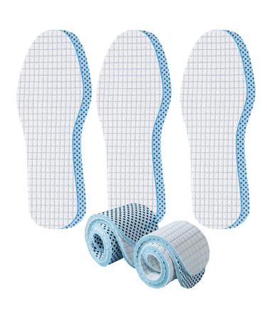 3 Pair Terry Sockless Insoles Anti-Slip Cotton Insoles Washable Barefoot Inserts Absorbs Sweat & Controls Odor US Women 9/ Men 6/ EU 39