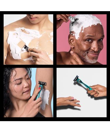 BIC Shaving Razor Blades for Men and Women - 12 Count Refill Cartridges with 5 Blades, Aloe Vera and Vitamin E for Smooth Shave - Silver Black - Buy Online on GoSupps.com