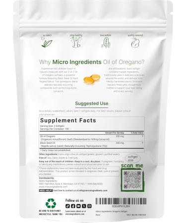 Micro Ingredients Melatonin Gummies & Oil of Oregano Softgels | Bundle | Sugar-Free BlackBerry Cherry Flavor | No Drug Non-Habit-Forming Ingredients | 4X Strength Carvacrol & Thymoquinone - Buy Online on GoSupps.com