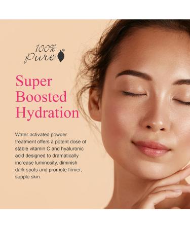 100% PURE Vitamin C Boost Powder to Serum | Rejuvenate & Firm Skin | Antioxidants & Hyaluronic Acid | Vegan Facial Care - .35oz - Buy Online on GoSupps.com