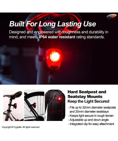 CYGOLITE Hotshot 2 Watt Bike Taillight | High Power, 6 Modes, USB Rechargeable | Compact & Water Resistant | Ideal for Busy Roads - Buy Online on GoSupps.com