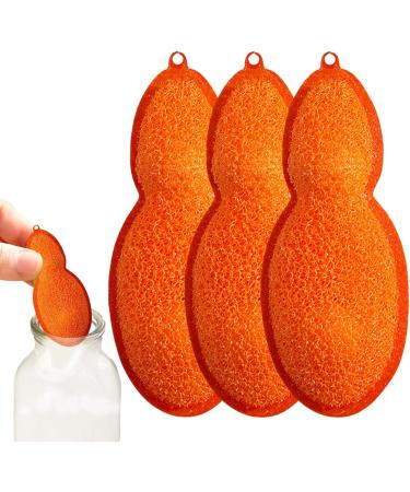 Bottle Cleaning Sponge Beans-Shaped Bottle Cleaning Sponge 3 Bottle Reusable Sponge Kids Bottle Cleaning Set Bottle Scrubber Cleaner Kids Bottle Cleaning Beans with 2 Aluminum Ceramic Balls Orange - Buy Online on GoSupps.com