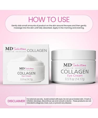 MD Selections Eye Lift Cream | Eye Cream for Dark Circles | Anti-Aging Collagen Eye Cream for Wrinkles Under Eyes Treatment for Men and Women 0.5 Fl Oz - Buy Online on GoSupps.com