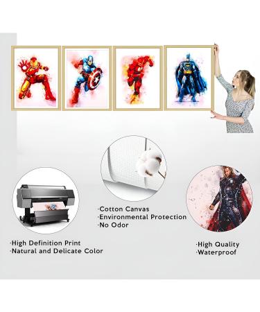8pcs Superheroes Watercolor Art Posters - Canvas Wall Art for Kids' Rooms | Anime Murals & Decorations | Perfect Boys' Gifts - 22x31cm (Unframed) - Buy Online on GoSupps.com