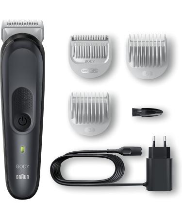 Braun Body Groomer 3 Manscaping Tool For Men With SkinShield Technology Sensitive Comb Wet & Dry 100% Waterproof UK 2 Pin Plug BG3350 Black/Grey - Buy Online on GoSupps.com