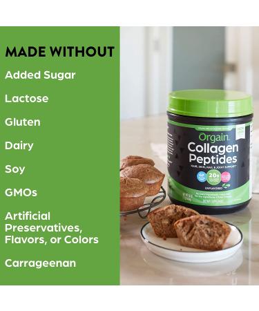 Orgain Collagen Peptides Protein Powder - 1 lb | Boost Skin, Hair & Joint Health - Buy Online on GoSupps.com