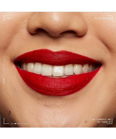 NYX Lip Lingerie XXL Matte Liquid Lipstick - On Fuego 0.13 Fl Oz (Pack of 1) - Buy Online on GoSupps.com
