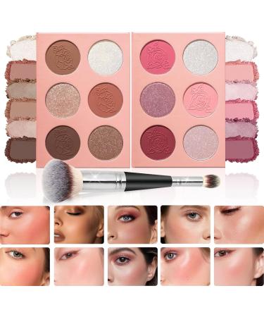 BrilliantDay Rouge palette in 6 colors blush powder blush palette durable smudgeproof not tested on animals contouring palette concealer palette for daily facial cosmetics makeup 1606 colors - Buy Online on GoSupps.com