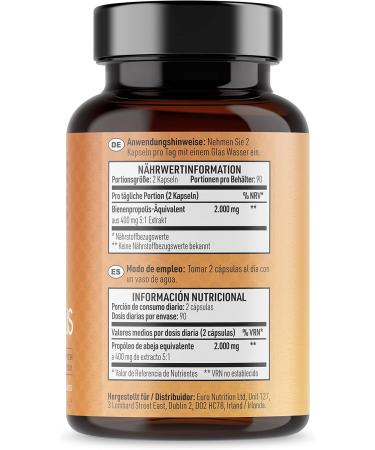 Bees Propolis Capsules 2000mg - 180 Caps (3-Month Supply) | Natural 5:1 Bee Propolis Extract - Boost Immunity & Wellness - Buy Online on GoSupps.com