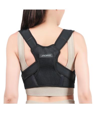 Posture Corrector Back Brace for Women and Men Adjustable Lightweight Upper Braces Posture Corrector Shoulder Pain Relief Under Clothes SIZE M Medium Black
