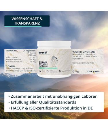 Buy brandl Shilajit Capsules - 500mg Extract with 50% Fulvic Acid & 10% Humic Acid - 120 Capsules of Original Mumijo Shilajit - Buy Online on GoSupps.com