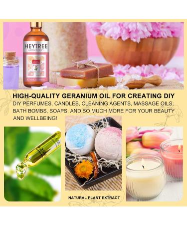 HEYTREE Geranium Essential Oil 100ml - 100% Pure Natural Oil for Diffuser, Aromatherapy, Candle Making - Pack of 1 - Buy Online on GoSupps.com
