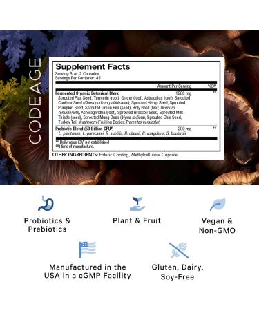 CodeAge Digestion SBO Probiotic+ 50 Billion CFU - 90 Capsules for Gut Health - Buy Online on GoSupps.com