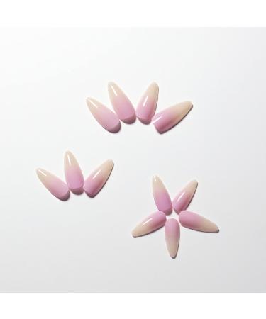 Buy Kxamelie Long Ballerina Artificial Nails - 24 Gold Foil Press On Nails for Women & Girls | Ombre Acrylic Stick On - Buy Online on GoSupps.com