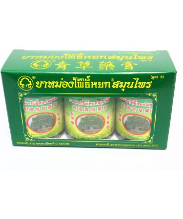 Phoyok Original Thai Balm Green Herbal Ointment 50gx3 for Massage, Muscle Joints, Sprains, and Aches - Buy Online on GoSupps.com