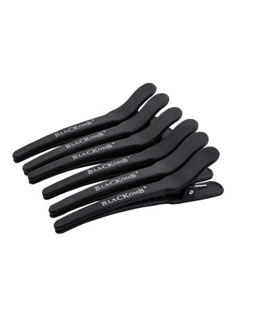 Black Comb hair clip straight clips made of carbon hairdressing requirement - hair clips hair clips for hairdresser hair clips clips hair cut - 6 pieces black 12 cm