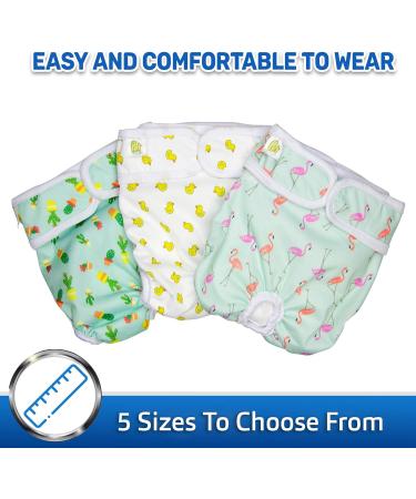 PET Magasin Luxury Reusable Dog Diapers (3-Pack) - Durable Washable Female Pet Bandages with Strong Velcro - Trendy XS Size - Buy Online on GoSupps.com