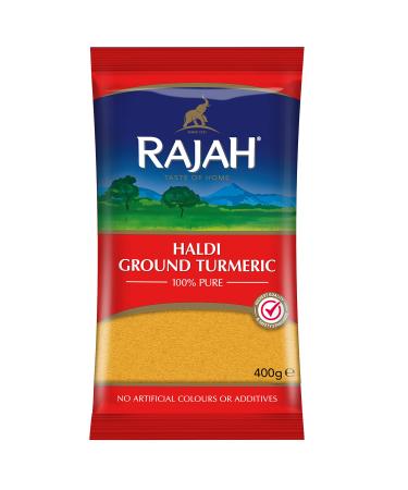 Rajah Spices Haldi Ground Turmeric | Holud | Haldi | Haldar | Haladi | (400g) 400 g (Pack of 1)