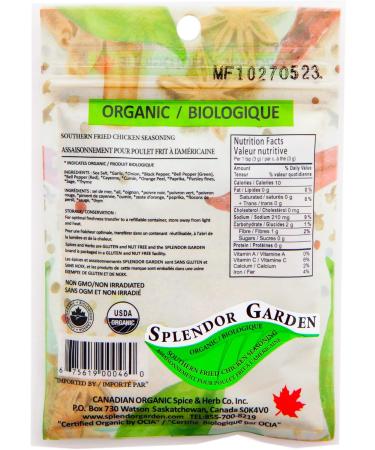 Splendor Garden organic Southern Fried Chicken Seasoning 35.0 Gram 35 g (Pack of 1) - Buy Online on GoSupps.com