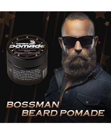 Bossman Hair & Beard Pomade - Strong Hold Styling Product for Hair, Beard & Moustache - USA Made (Stagecoach Scent) - Buy Online on GoSupps.com