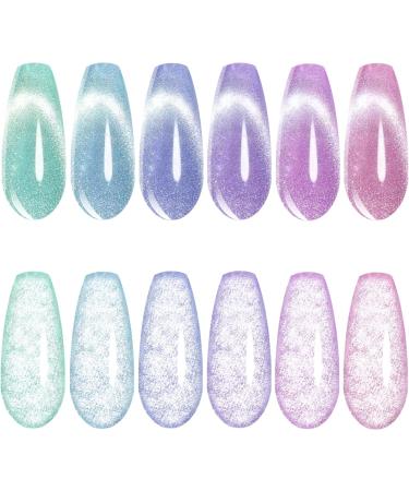 Vishine Cat Eye Holographic Glitter Gel Nail Polish Set Soak Off UV LED Light Starry Sky Effect Magic Gel Nail Polish Kit Manicure Nail Art Kit 6 Colors with Free Magnet 8ml 6 Color Set - 8ml - Buy Online on GoSupps.com