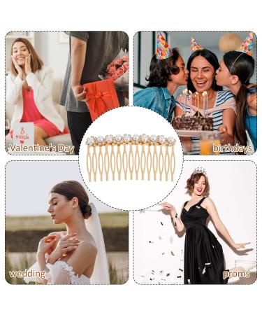 Ouligay 2-Piece Pearl & Crystal Hair Comb Set | Elegant Bridal Hair Accessories | Metal Side Combs & Hair Jewelry for Women - Buy Online on GoSupps.com