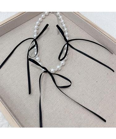 Buy OralGos Fashion Women's Ribbon Necklace | Elegant Bow & Pearl Pendant | Unique Fringe Design - International Shipping Available - Buy Online on GoSupps.com