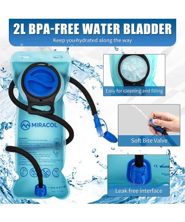 MIRACOL Hydration Backpack with 2L Water Bladder Insulated Water Backpack Perfect Pack for Running Hiking Cycling Camping Charcoal Grey - Buy Online on GoSupps.com