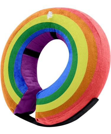 Ducomi XL Inflatable Pet Collar Ultimate Comfort & Protection for Dogs & Cats | Prevents Scratches & Bites | Ideal for Travel & Relaxation - Rainbow Design - Buy Online on GoSupps.com