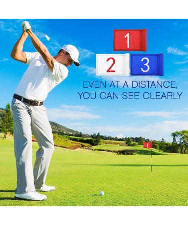 3 Pieces Golf Flag with Tube Inserted Putting Green Golf Flag Numbered Golf Flag 420D Nylon Mini Flags for Yard Indoor Outdoor Backyard Garden Portable Golf Flag  8 x 6 Inch - Buy Online on GoSupps.com