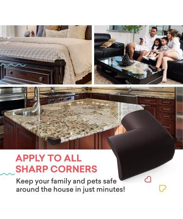 Soft Baby Proofing Corner Guards & Edge Protectors - Pre-Taped Table Corner Protector  Child Safety Furniture Bumper  Sharp Corner Cushions  8 Pack  Brown Brown Large (Pack of 8) - Buy Online on GoSupps.com
