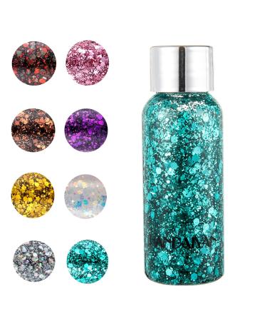 30g glitter body glitter gel glitter liquid eyeshadow mermaid sequins body lotion glitter liquid eyeshadow for face hair lip festival long loading (green)